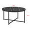 [en.casa] Couchtisch Uppvidinge Beistelltisch 45x80cm Wohnzimmertisch rund Marmor/Schwarz