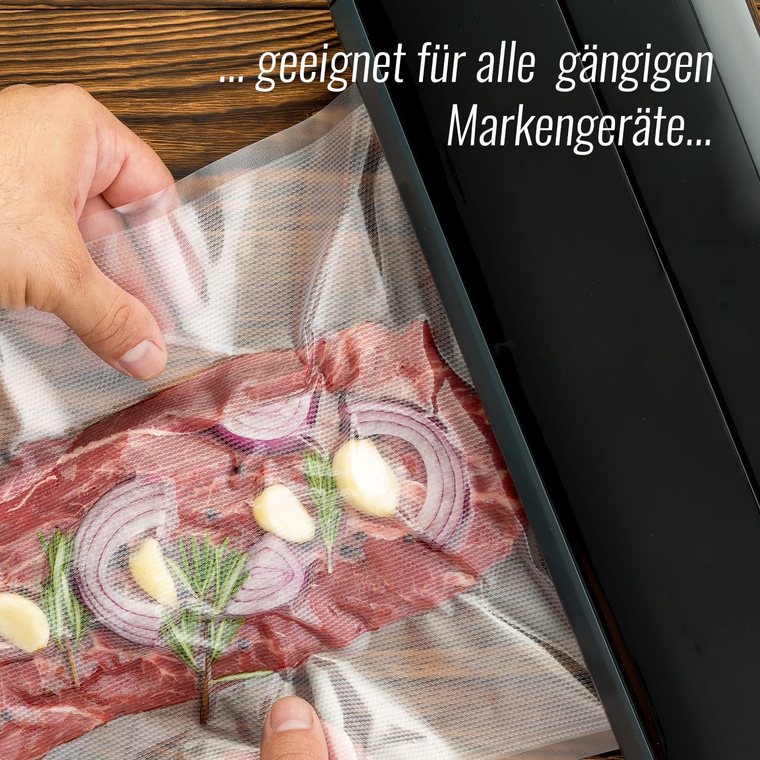 GustoVac Premium Vakuumrollen, 2 Rollen 20x600cm, Vakuumierfolie, Profi- Vakuumierbeutel für Vakuumierer, Kochfest & Sous Vide Gefrierbeutel, Lebensmittel Vakuumiergerät beutel, BPA-frei