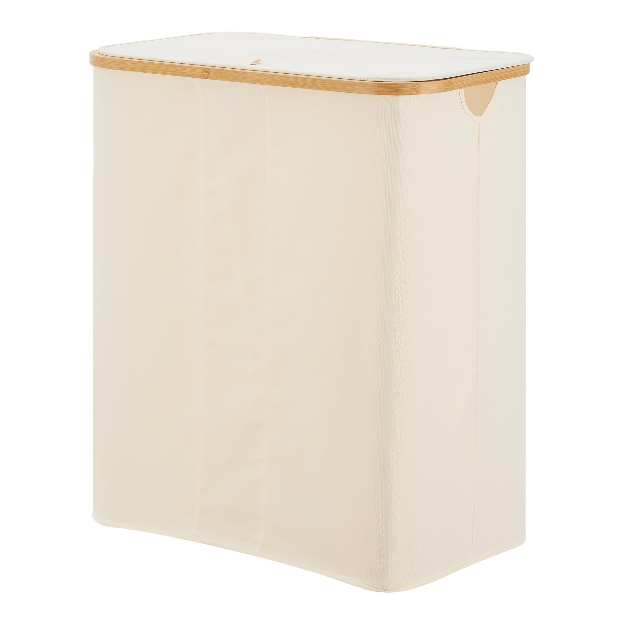 [en.casa] Wäschekorb Rusko Wäschebox mit Deckel Wäschesortierer Wäschesammler 3 Fächer Herausnehmbar Laundry Basket Atmungsaktive Wäschesäcke Klappbar 140L Bambus Beige