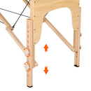 Yaheetech Massageliege Mobile Massagetisch mit Holzfüßen 2 Zonen Tragebares Massagebett inkl. Kopfstütze & Armlehnen Höhenverstellbar 60cm Breit bis 250 kg Belastbar, Burgunderrot