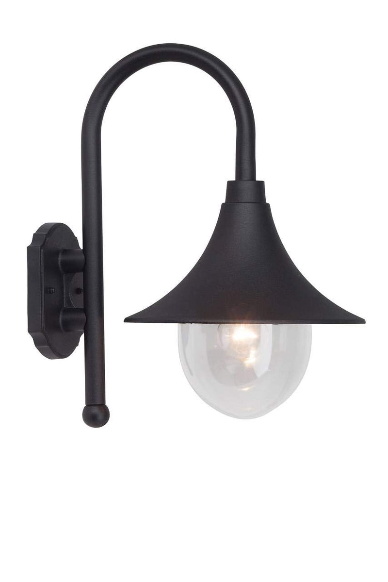 BRILLIANT Lampe Berna Außenwandleuchte schwarz | 1x A60, E27, 60W, geeignet für Normallampen (nicht enthalten) | Skala A++ bis E | IP-Schutzart: 44 - spritzwassergeschützt