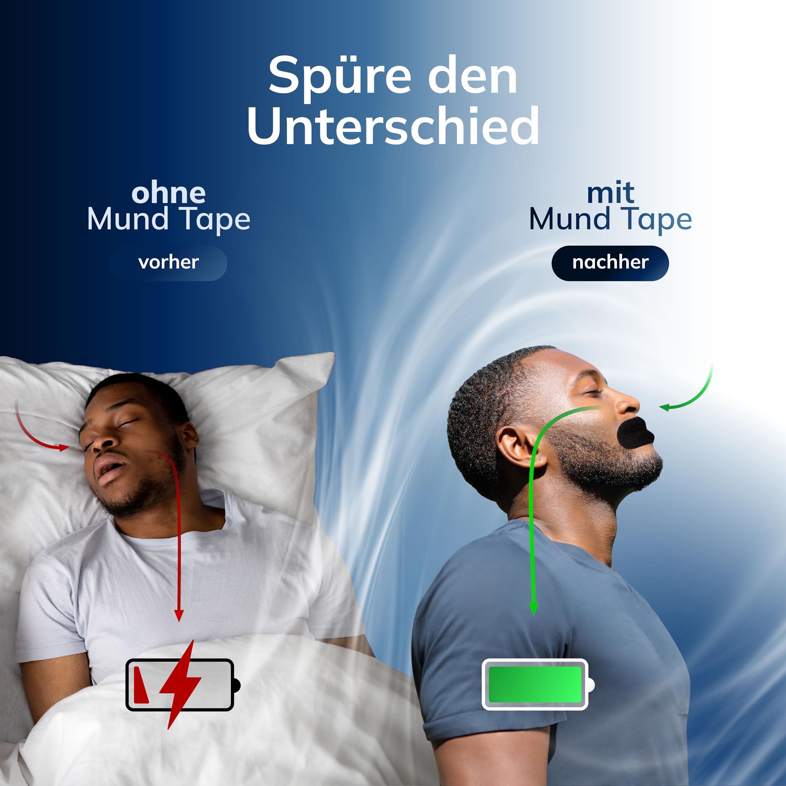 Behale - 30x Mundpflaster gegen Schnarchen - Mouth Tape for sleeping I Anti schnarch Unterstützung I Schnarchstopper mit Stärke auf für Bartträger I Mundpflaster schlafen