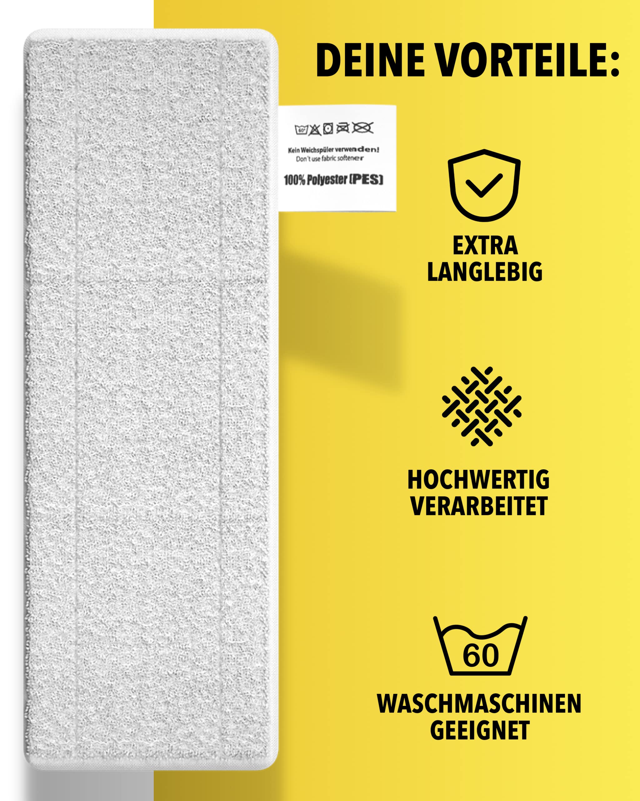 STONE REEF® Dampfreiniger Ersatztücher für Kärcher - [2 Stück] - passend für alle Kärcher Easyfix Modelle SC1, SC2, SC3, SC4, SC5, kompatibel mit Kärcher-Dampfreiniger, Ersatzbezüge für Dampfreiniger