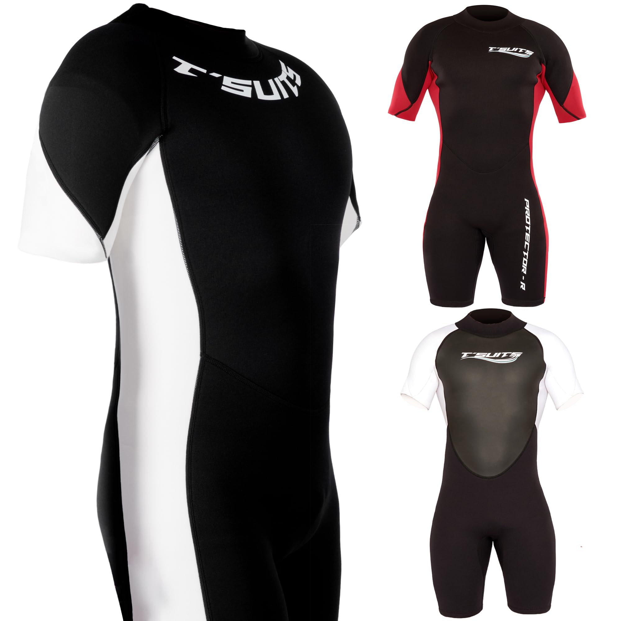 T´SUITS Neoprenanzug Damen [3mm, Shorty, Protector-I] | Tauchen, Schwimmen, Surfen, Kiten, Wasserski, Rafting - Jetzt Größe Wählen (XS, Damen Aquamarine/Schwarz)