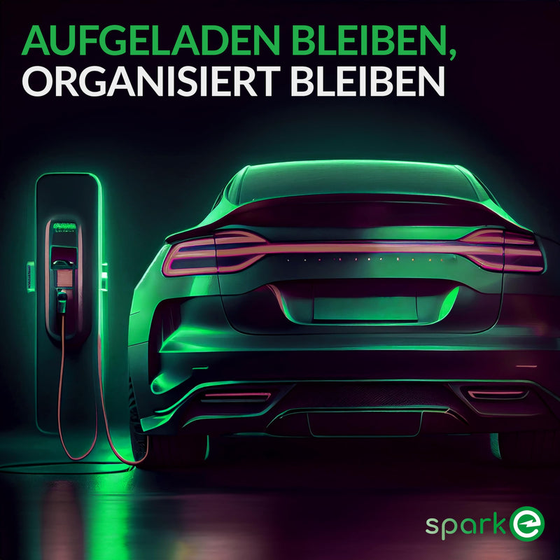 Spark-e Typ 2 Ladekabel Halterung | Sichere Wallbox Kabelhalterung für EV-Ladegeräte | Typ 2 Halterung Ladekabel Organizer in Deutscher Qualität | Silber