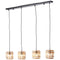 Brilliant Lampe, Crosstown Pendelleuchte 4flg holz hell/schwarz, Metall/Bambus, 4x A60, E27, 40W,Normallampen (nicht enthalten)