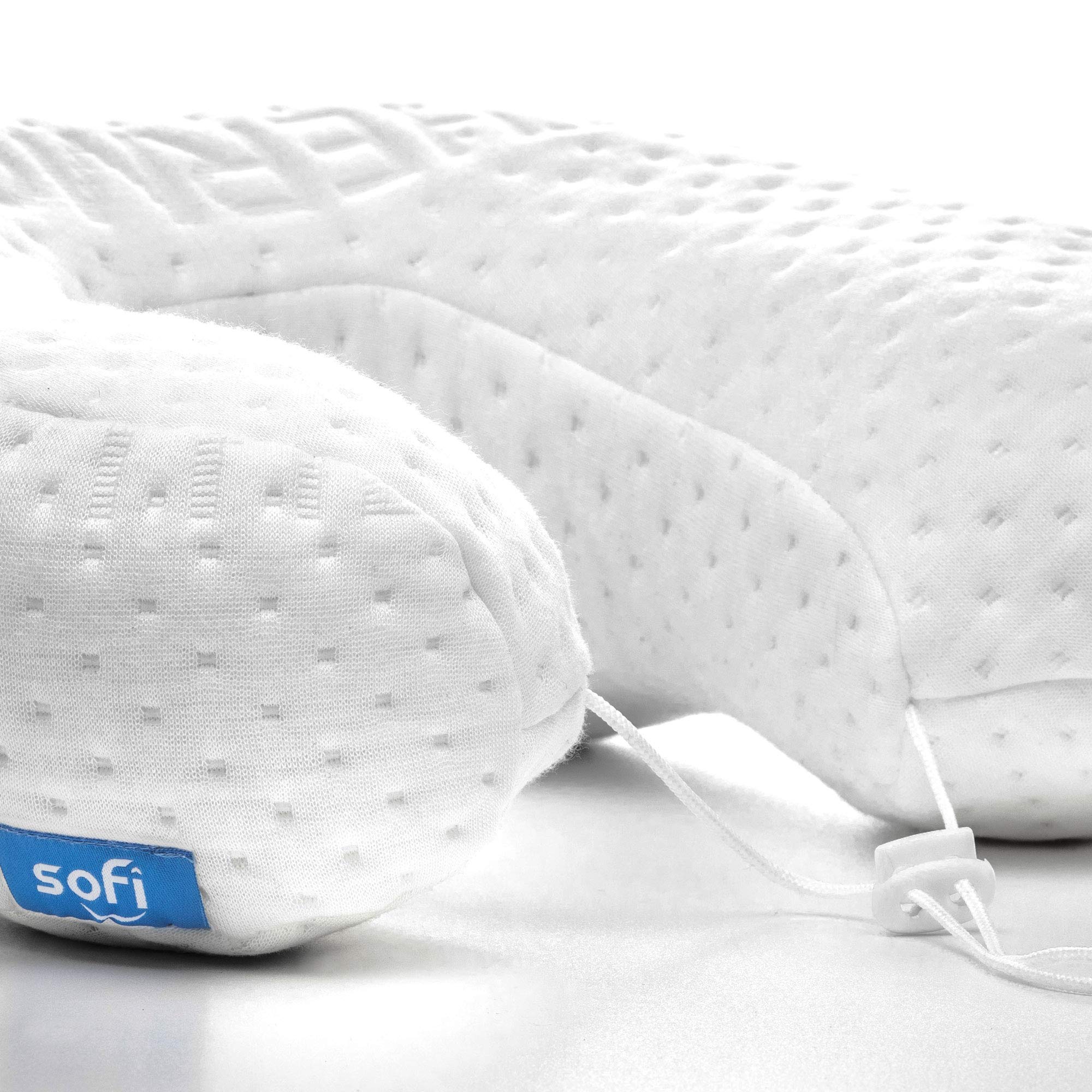 sofi Reise-Nackenkissen Memory Foam - Ergonomisches Reisekissen für Flugzeug, Auto - Thermoregulierender Bezug