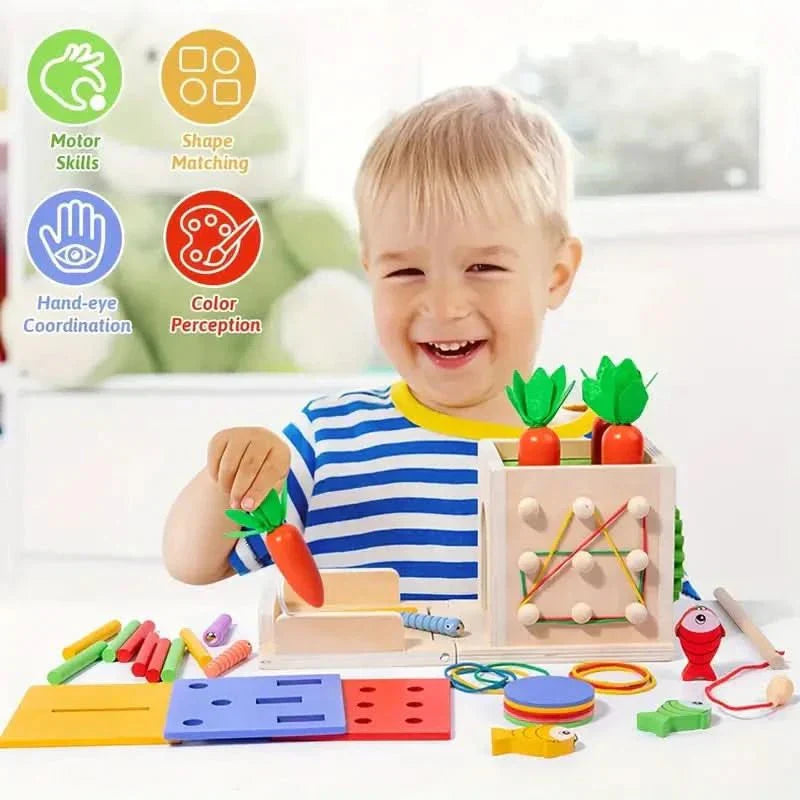 Rebolet | 8-in-1 Montessori Spielbox für Babys - Fördert Entwicklung und Kreativität