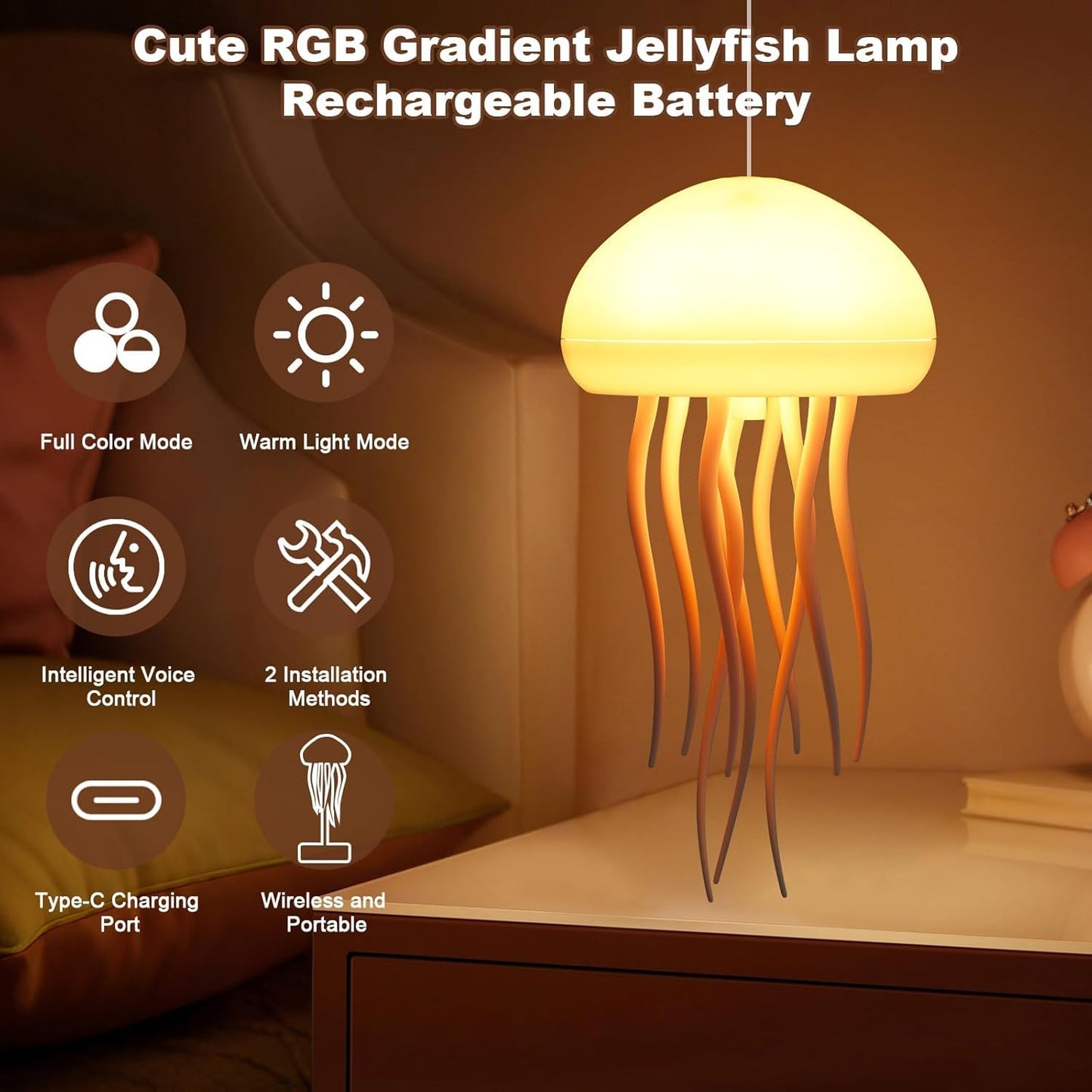 Rebolet| Quallen LED-Lampe für Ambientebeleuchtung