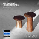 Mühlenbruch Design Salz und Pfeffermühle FSC HOLZ 15cm - 2er Set mit Pfeffer und Salzmühle - Manuelle Gewürzmühle Keramikmahlwerk - Küchenhelfer Geschenkidee Weihnachten - Akazie - Pilzform Deko