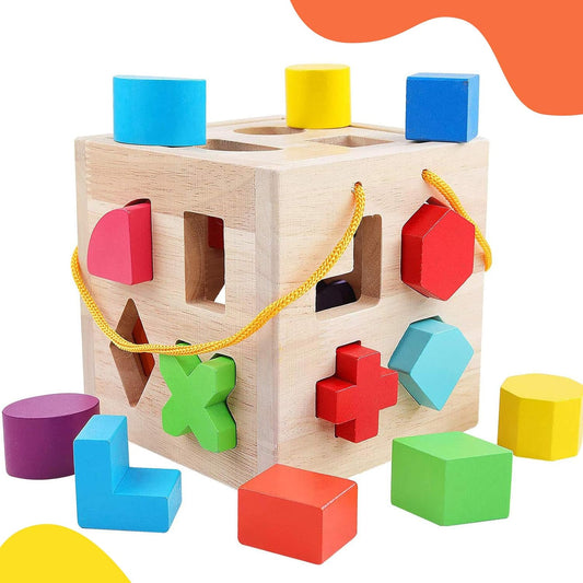 Rebolet | Montessori Formen & Farben Holz Lernwürfel