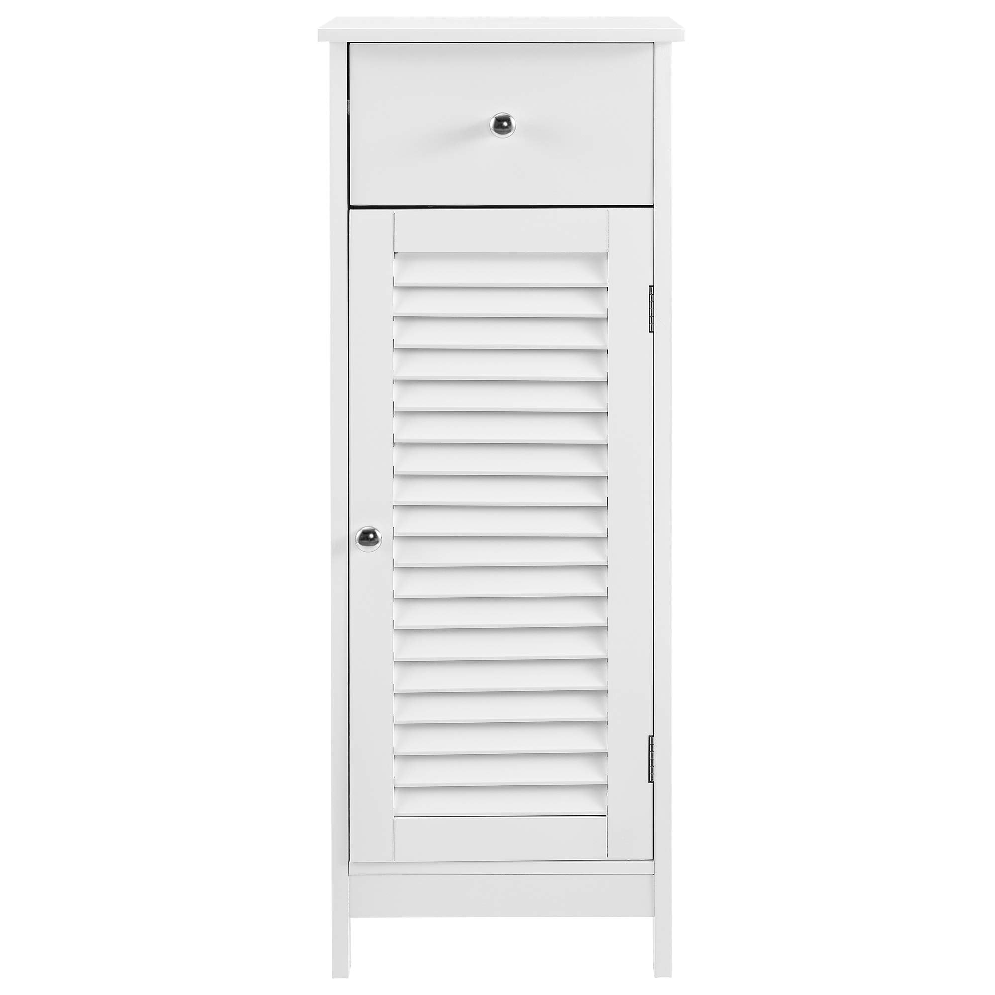 [en.casa] Badezimmerschrank Weiß - 87 x 30 x 30cm - Badschrank Standschrank Schrank Kommode