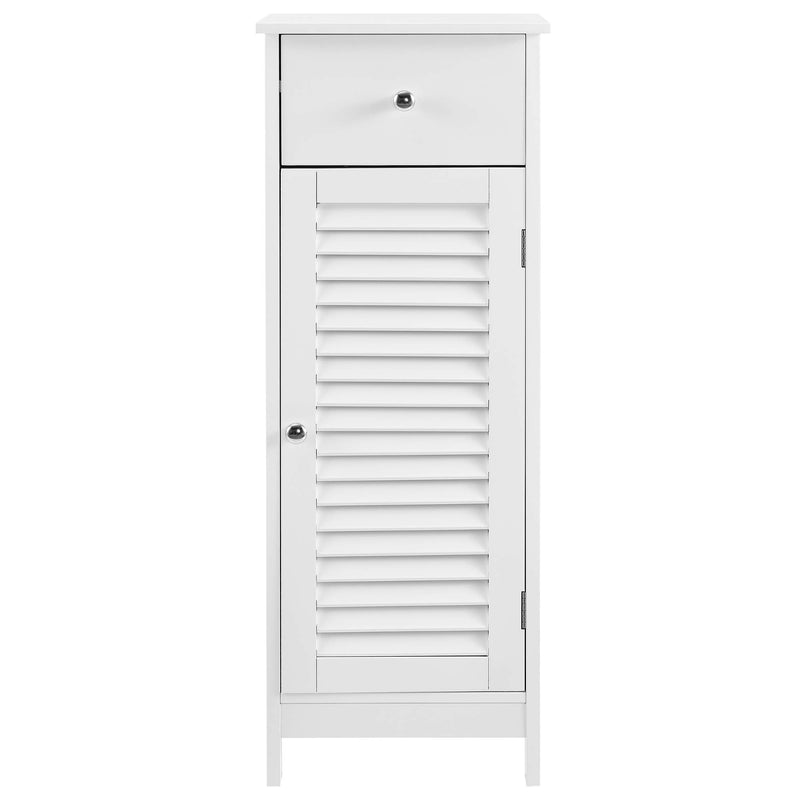 [en.casa] Badezimmerschrank Weiß - 87 x 30 x 30cm - Badschrank Standschrank Schrank Kommode