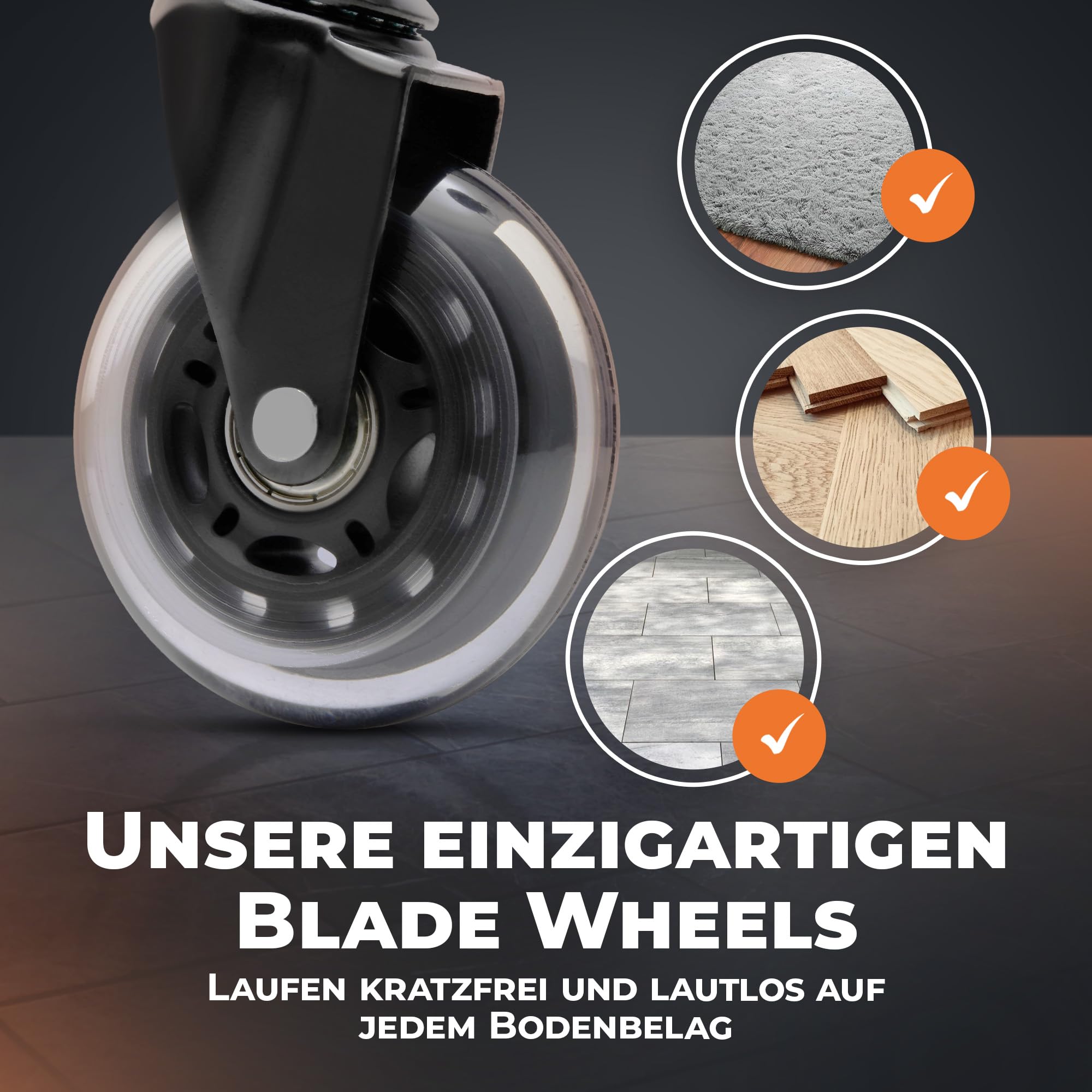 CLOUVOU SmartSeat Bürostuhl Ergonomisch | Schreibtischstuhl [3D PU Leder Kopfstütze, Blade Wheels, Chrom-Metall] | Büro Stuhl Höhenverstellbar & Rückenschonend, Office Chair Drehstuhl 150 kg