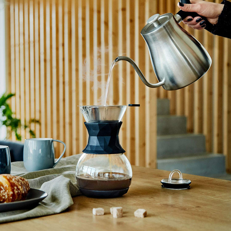 Uno Casa Pour Over Kaffeebereiter - 1 Liter / 4 Tassen Übergieß Kaffeebrüher mit permanentem Edelstahl Kaffeefilter