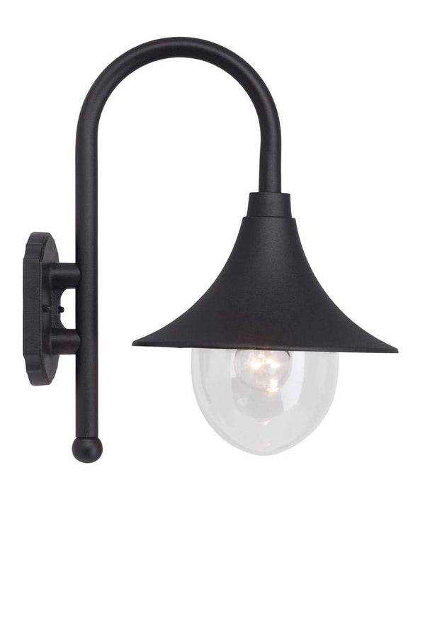 BRILLIANT Lampe Berna Außenwandleuchte schwarz | 1x A60, E27, 60W, geeignet für Normallampen (nicht enthalten) | Skala A++ bis E | IP-Schutzart: 44 - spritzwassergeschützt