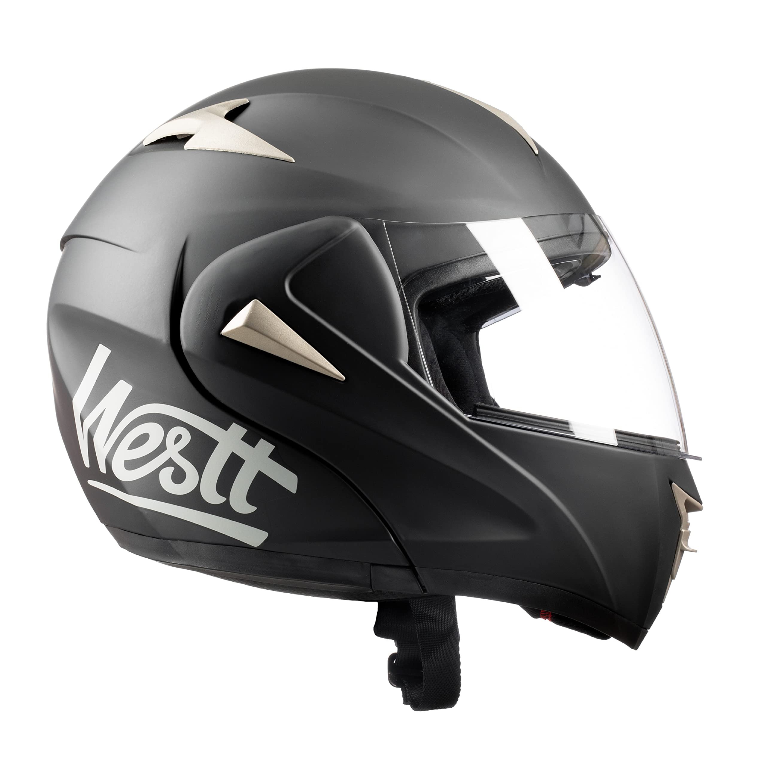 Westt Motorradhelm Herren Damen Integralhelm Klapphelm Flip-up Motorrad Jethelm Chopper Mofa Moped Roller Modular Helm Motorrad ECE DOT Zertifiziert, schwarz, S (55-56 cm)