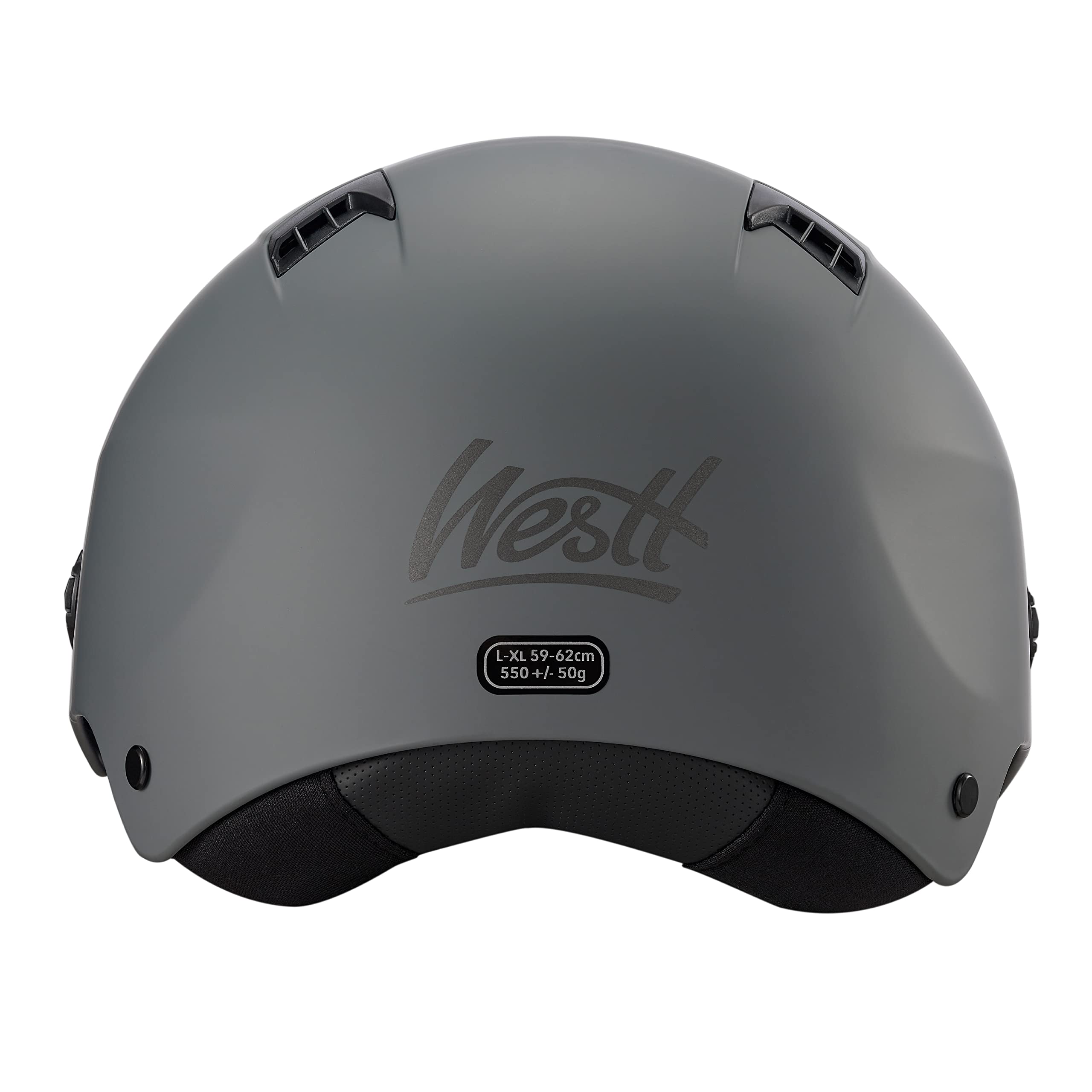 WESTT Escape Skaterhelm I Skateboard-Helm mit Sonnenvisier I Leichter Skatehelm I Fahrrad-Helm I BMX-Helm I Inliner-Helm I Skaterhelm Herren & Damen mit verstellbaren Kinnriemen I Größe S-M I Grau