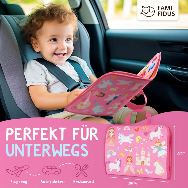 Famifidus Busy Board Deutsch - Unser Montessori Spielzeug für die Entwicklung deines Kindes I Das Activity Board als tolles Geschenk & super Reisespielzeug