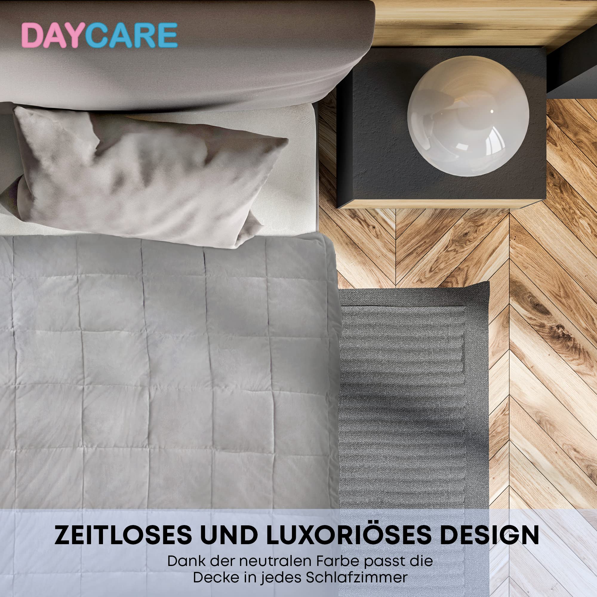 DayCare Gewichtsdecke/Therapiedecke mit Bezug 9kg 135x200cm Beugt Schlafstörungen vor und sorgt für einen intensiveren & erholsameren Schlaf/Weighted Blanket