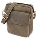 LEABAGS Helsinki Schultertasche aus echtem Büffel-Leder im Vintage Look - Olive