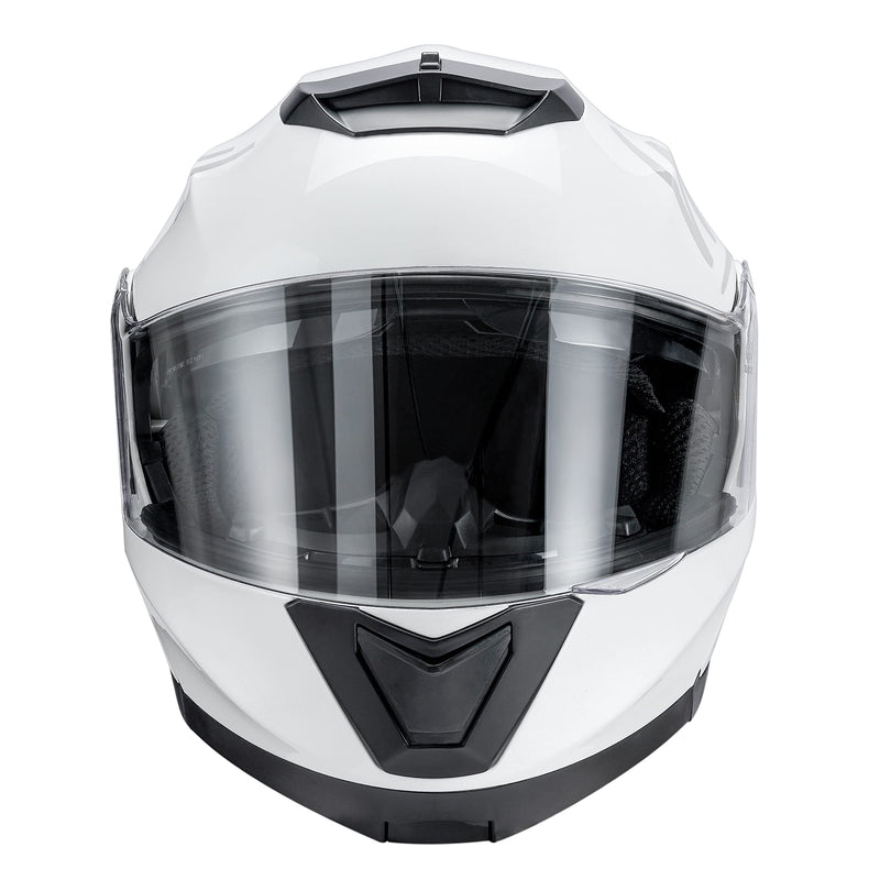 Westt Klapphelm Flip up Motorradhelm Integralhelm Herren Damen mit verstärktem Kinnschutz Chopper Moped Mofa Roller Modular Helm Motorrad mit ECE DOT Zertifizierung, weiß, M (55-56 cm)