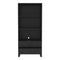 [en.casa] Bücherregal Hammarland Bücherschrank mit 2 Schubladen Schwarz Wohnzimmerschrank Metall Standregal mit Kabeldurchlass 180 x 80 x 40 cm