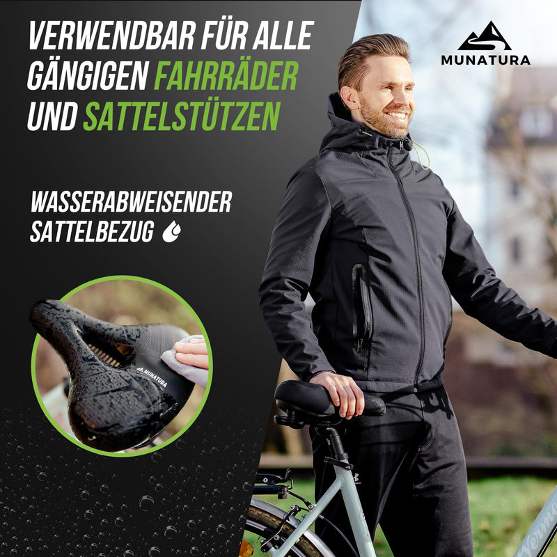 MUNATURA Fahrradsattel mit Memory Foam und Federung – Fahrradsattel Herren bequem – Ergonomischer und Wasserdichter Fahrrad Sattel - Fahrradsattel Damen