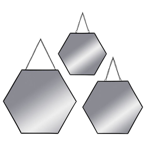 Set aus 3 schwarzen Spiegeln - Schwarz - Atmosphera créateur d'intérieur