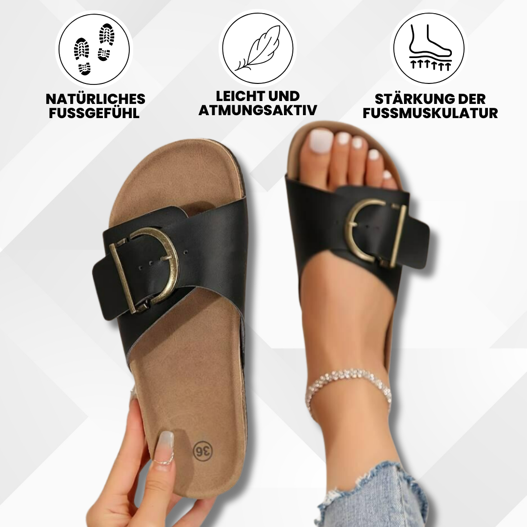Rebolet | OrthoMia - Schmerzlindernde Kork-Sandalen mit Schnallenriemen-Design für Damen