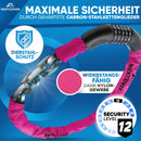 NEXTCOVER® NEU Fahrradschloss mit Zahlencode [SAFESECURE] für hohe Sicherheit I Schloss mit 5- stelligem Zahlencode I Zahlenschloss Fahrrad Stahl I Bike Lock perfekt für E-Bike I Kettenschloss (Pink)