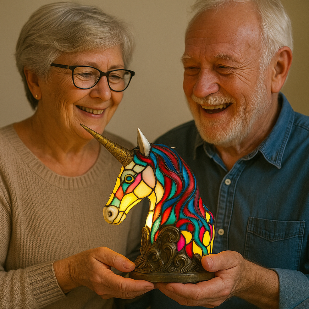 Rebolet | LeuchtEinhorn - handgefertigte Lampe, die Herzen erstrahlen lässt