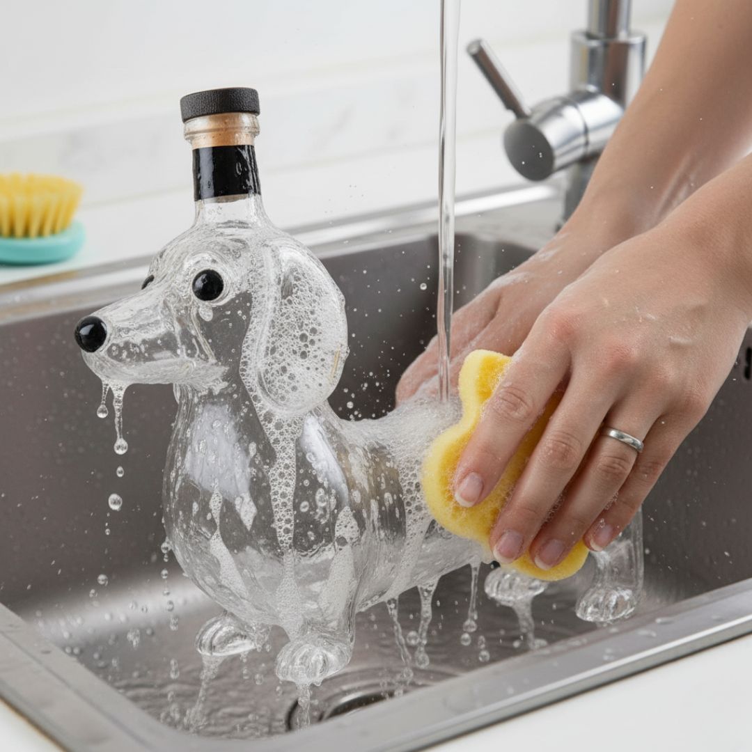 Rebolet | Handgefertigte Flasche aus Glas in Hundeform – Hundeliebhaber lieben sie