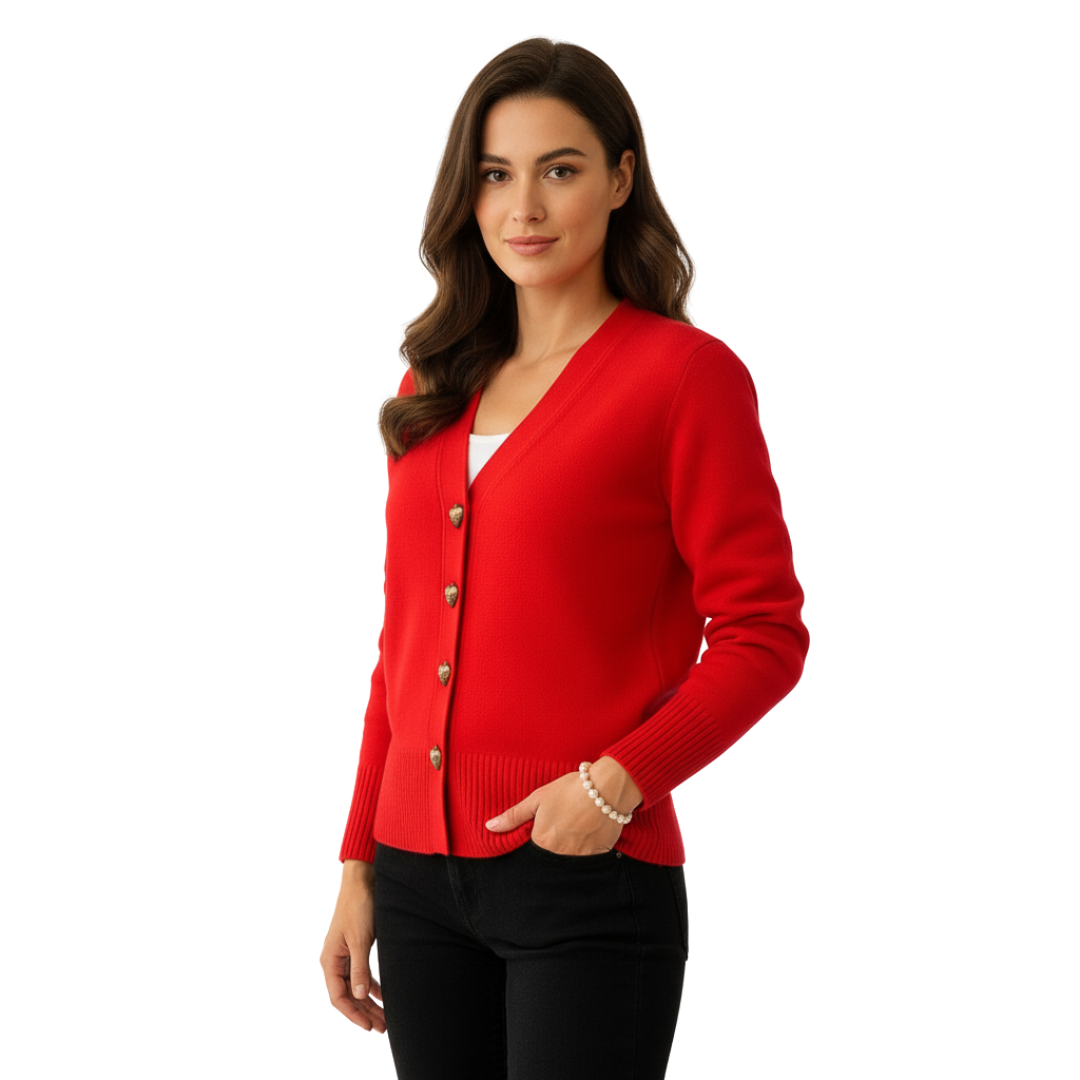 PureCharm V-Ausschnitt-Strickcardigan