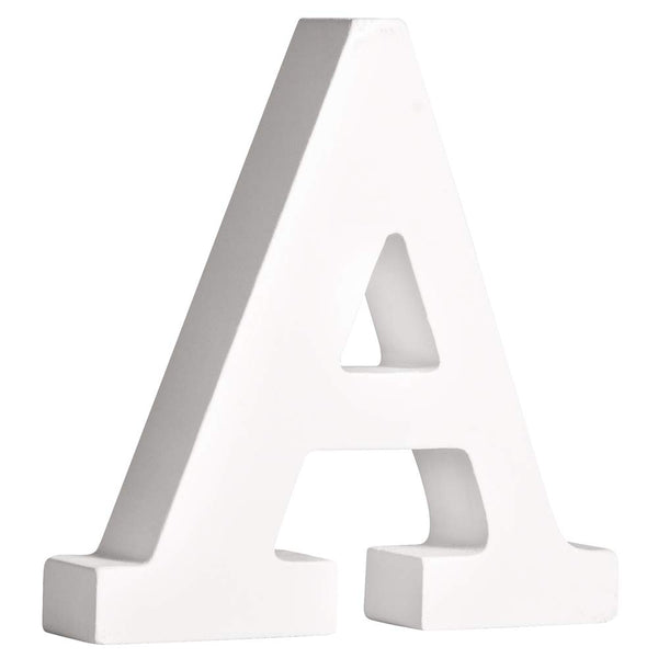 Rayher 62652000 MDF- Buchstabe A, weiß, 11 cm, Stärke 2 cm, 3D-Buchstaben Holz, Holz-Buchstaben groß