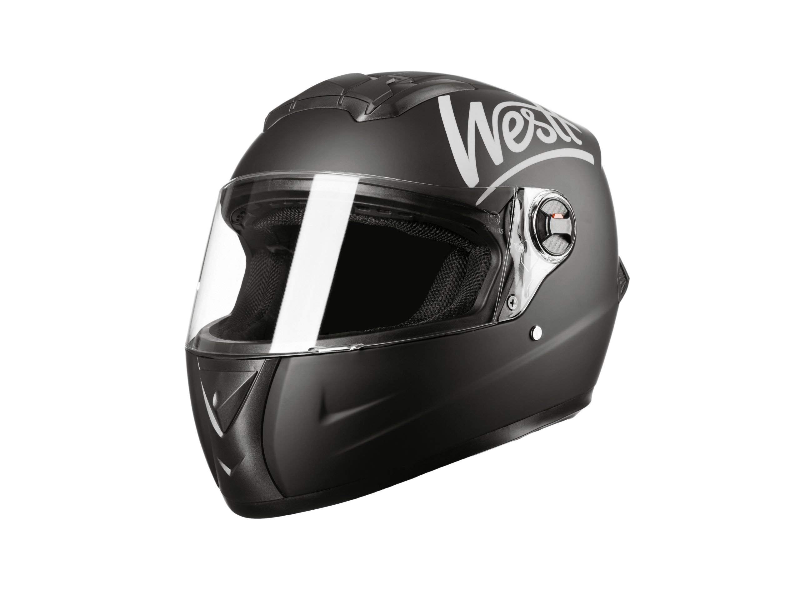 Westt Storm - Integralhelm Motorradhelm in Schwarzmatte · Roller Motorrad ECE