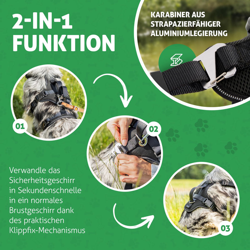 Sicherheitsgeschirr Hund (Schwarz, XS)