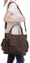 LEABAGS Felicia Damen Handtasche aus echtem Leder im Vintage Look I Umhängetasche I Ledertasche I Schultertasche I Muskat I 28x8x23cm