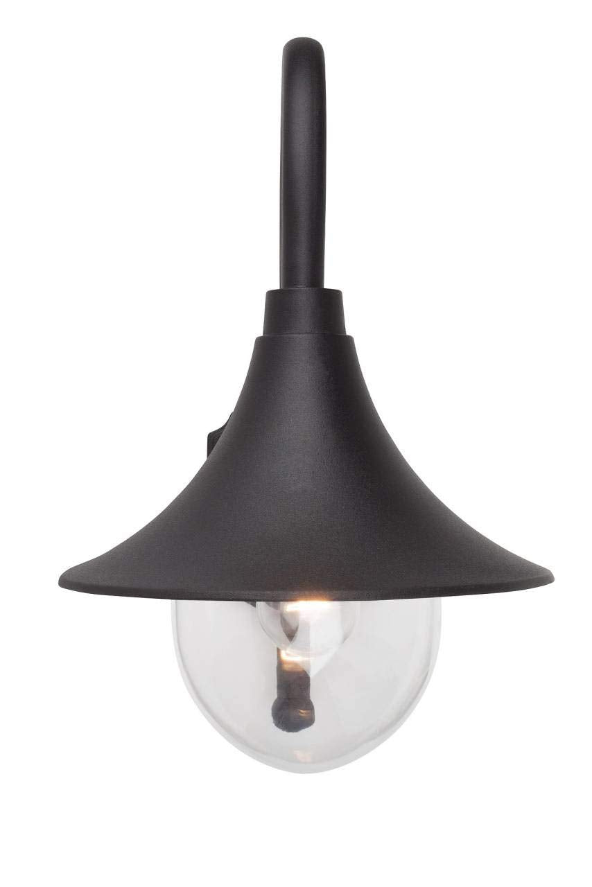 BRILLIANT Lampe Berna Außenwandleuchte schwarz | 1x A60, E27, 60W, geeignet für Normallampen (nicht enthalten) | Skala A++ bis E | IP-Schutzart: 44 - spritzwassergeschützt