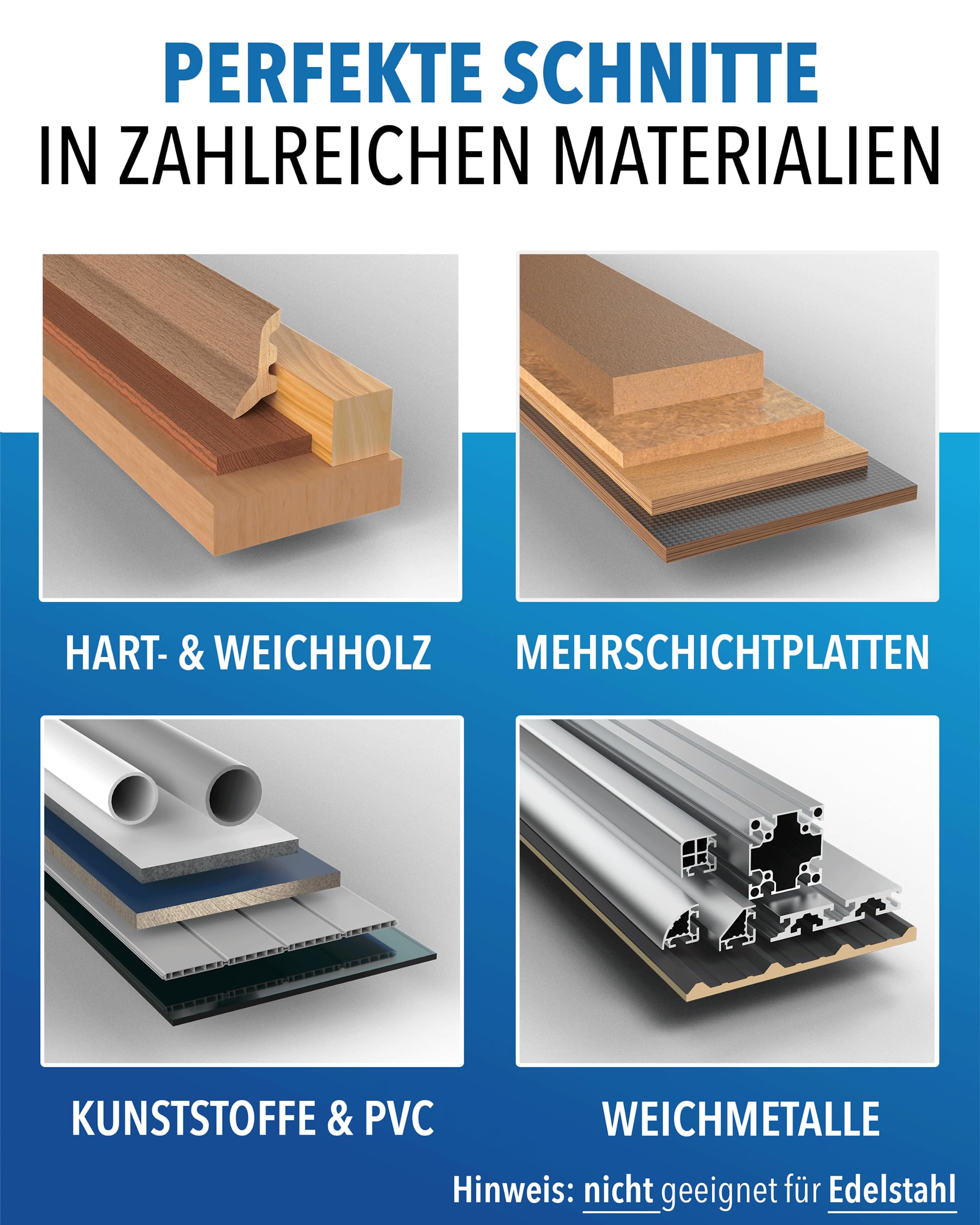 STONE REEF Sägeblatt 125x22,23 - Kreissägeblatt [inkl. Adapter auf Bohrung 20 &16mm], kompatibel mit Winkelschleifer von Bosch, Makita usw. - Sägeblatt Kreissäge Nagelfest - für Holz, Metall & Alu