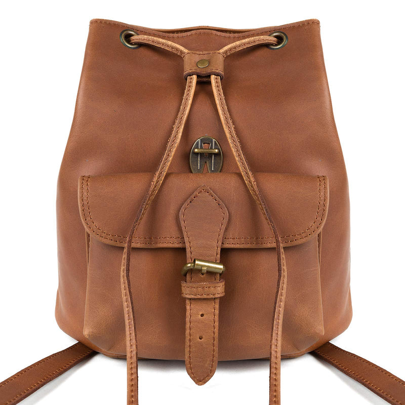 LEABAGS Leder Rucksack Damen & Herren I Echtleder Premium Daypack I Eleganter Backpack Frauen & Männer I Lederrucksack I Größe L I Vintage Cognac