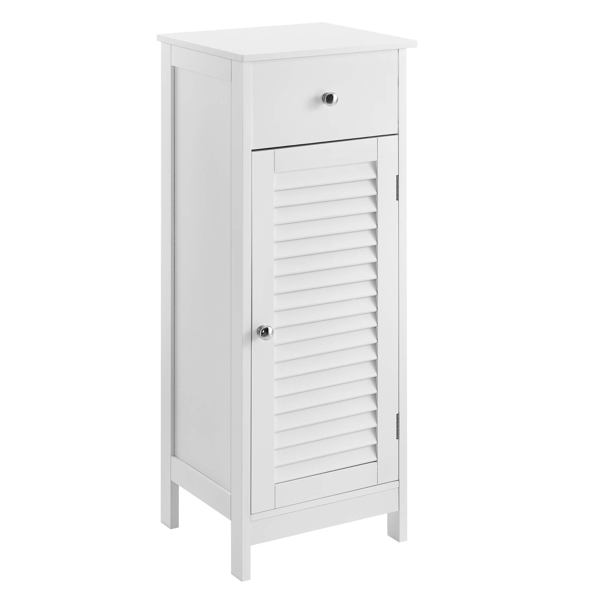 [en.casa] Badezimmerschrank Weiß - 87 x 30 x 30cm - Badschrank Standschrank Schrank Kommode