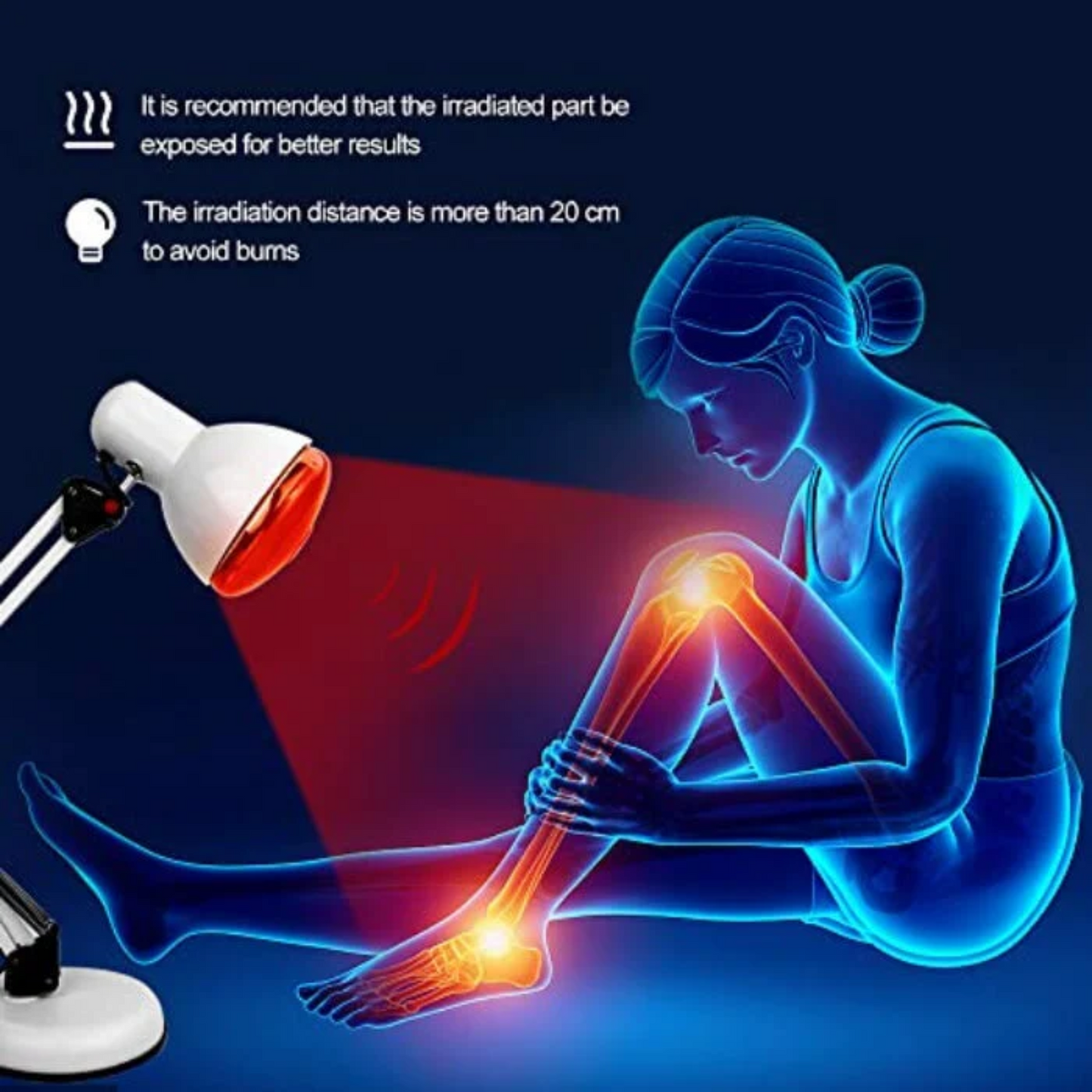 Rebolet | Rote Lichttherapie Lampe für die Haut - Infrarot-Wärme mit Stativ