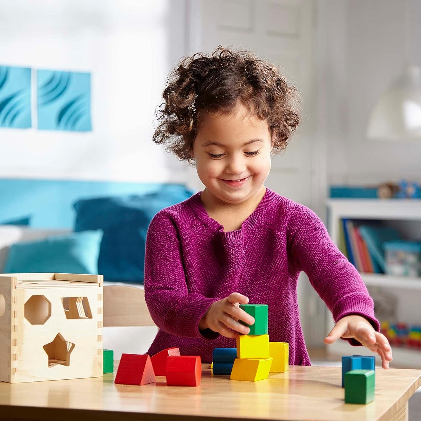Rebolet | Montessori Formen & Farben Holz Lernwürfel
