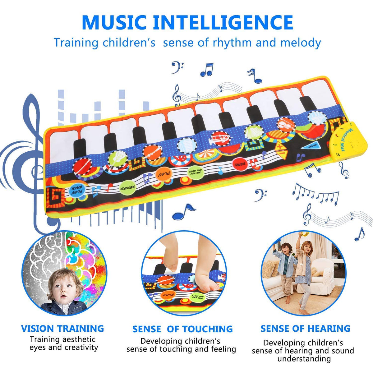 Musikalische Spielmatte für Kinder, Instrumente & Spaß
