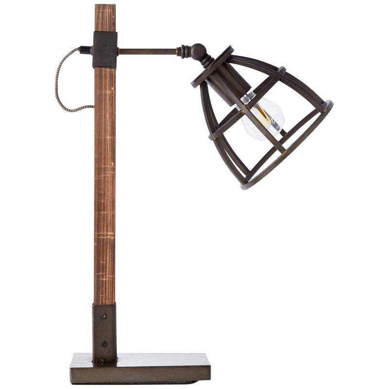 BRILLIANT Lampe Matrix A60, | Tischleuchte schwarz stahl/holz Wood – 1x