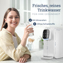 VILTARO® Osmoseanlage Trinkwasser [weiß, 5-stufiges Filtersystem, 6 Temperaturstufen, mobil ohne Wasseranschluss] | Umkehrosmoseanlage | Osmose Wasserfilter | Kalkfilter | Trinkwasserfilter