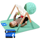 Cozy & Kin® Spielbogen Baby Holz mit Spielmatte & Spielzeug für die sensorische Entwicklung - 2in1 Spielebogen ohne Umkippen | Krabbeldecke für Bauchlage, Rückenlage | Stabil & Standfest