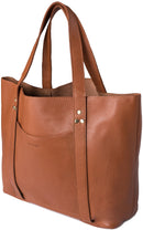 LEABAGS Rosario Handtasche aus echtem Büffel-Leder im Vintage Look - Cognac