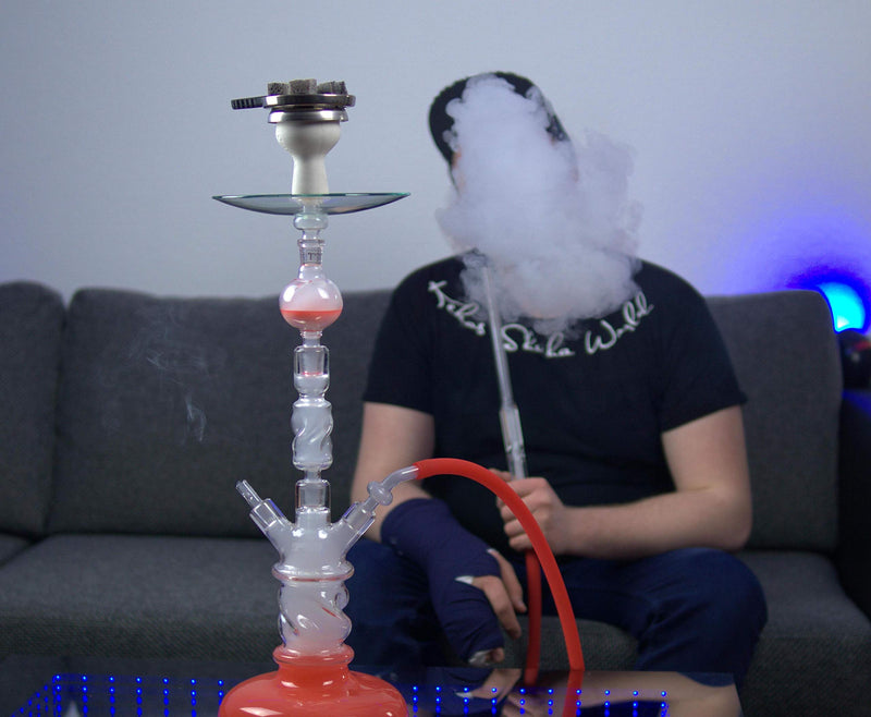 Shisha Kopf mit Kaminaufsatz – weißer Shisha Tonkopf mit innovativem Kopfaufsatz & Tabaksieb, Universal Mehrloch Shishakopf Set für jede Shisha (perfekt mit Alufolie) inkl. E-Book